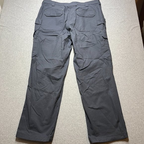 Duluth Trading Pants Mens 40x33 Gray Cargo Flex Fire Hose Canvas (Tag 42x34) - Picture 8 of 12